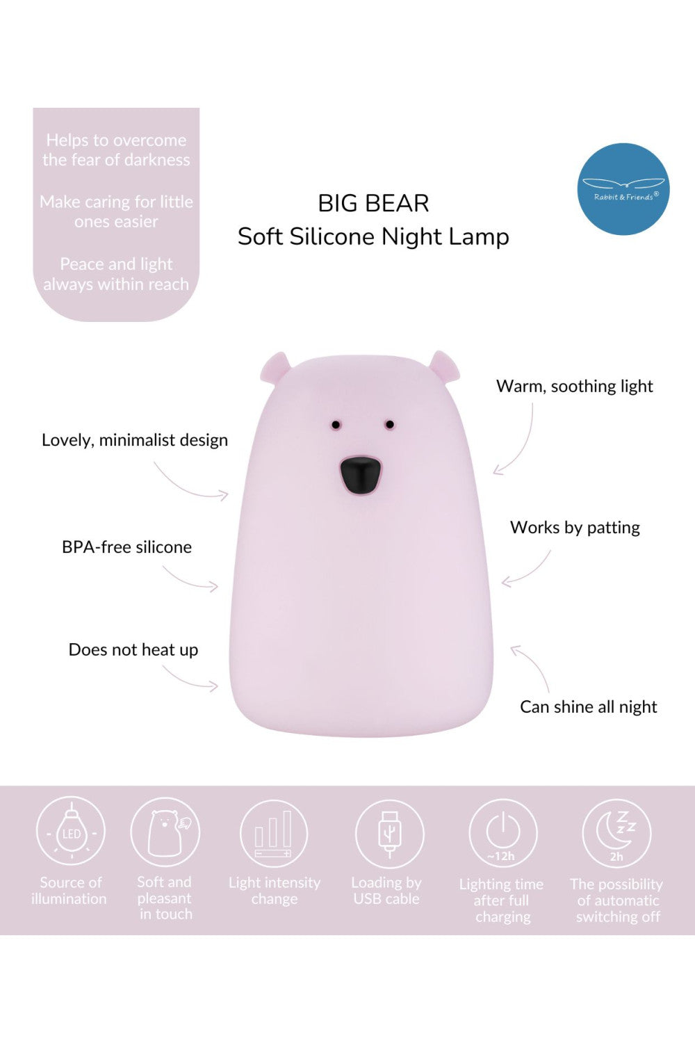 Big Bear Silicone Lamp - Lavender