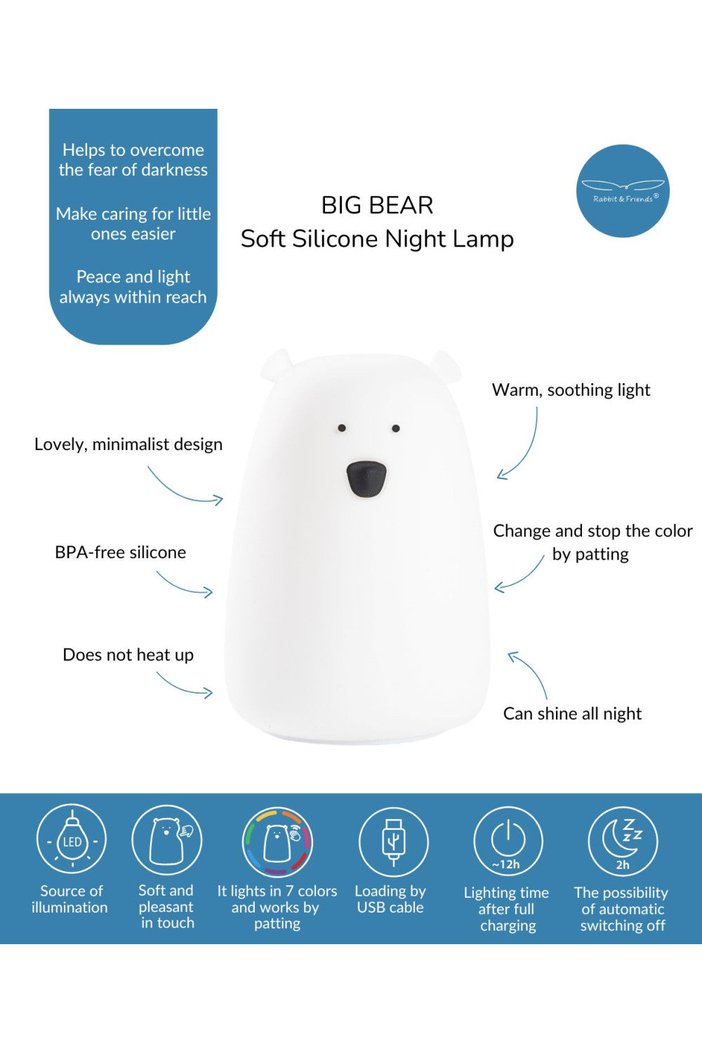 Big Bear Silicone Lamp - White