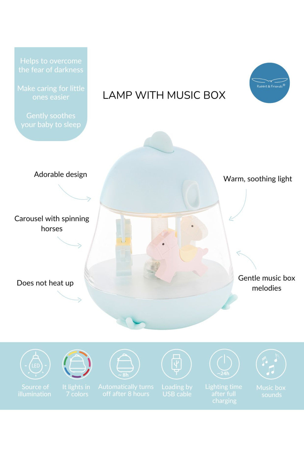 Lamp with Carousel and Music - Yellow