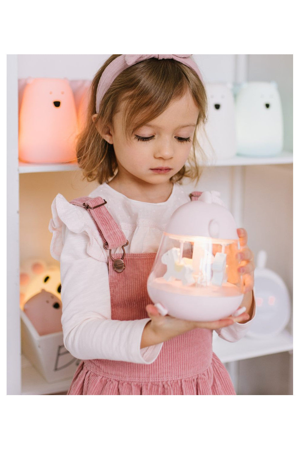 Lamp with Carousel and Music - Pink