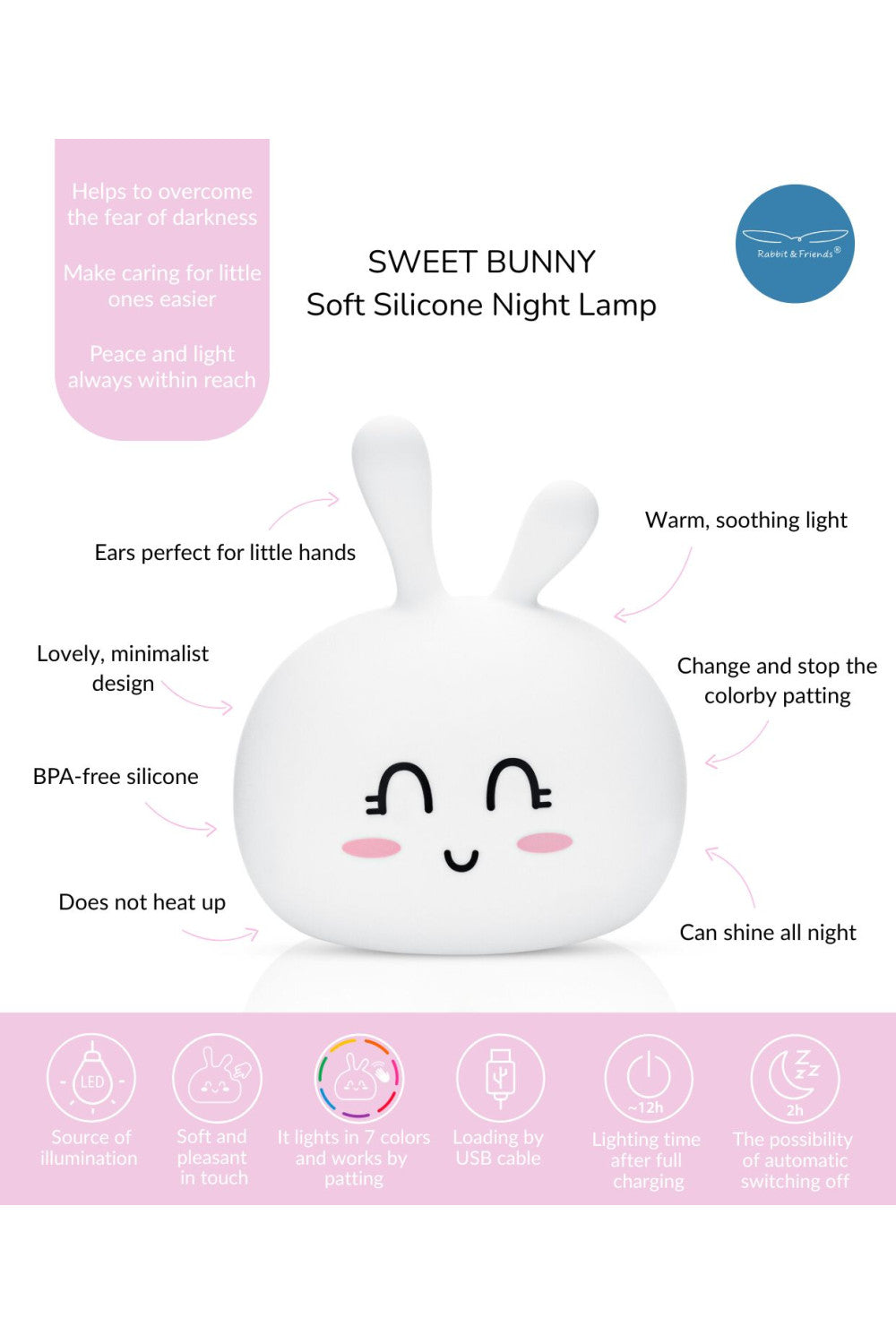 Sweet Bunny Silicone Lamp - White