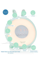 Rabbit Lamp with Alarm Clock - Green