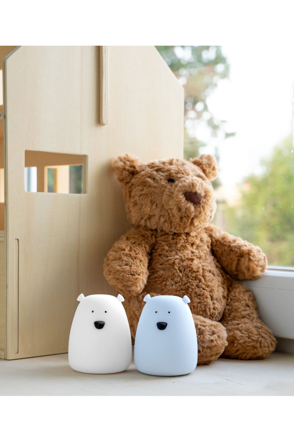 Set of 2 Mini Bear Lights - White and Arctic Blue