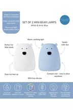 Set of 2 Mini Bear Lights - White and Arctic Blue